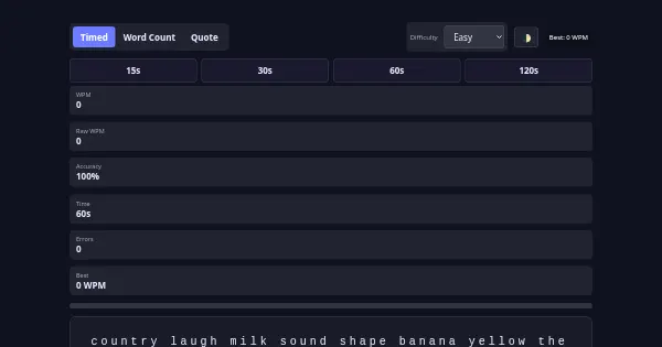 Screenshot of Typing Speed Tester