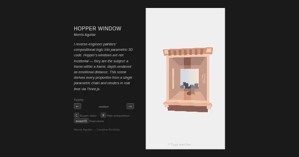 Screenshot of algo art hopper