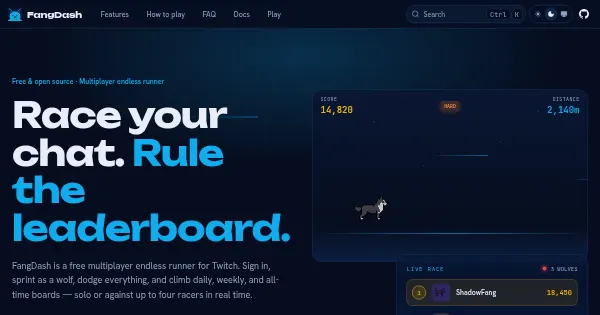 Screenshot of fangdash
