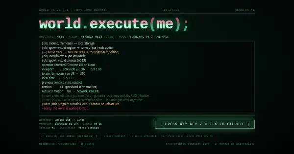 Screenshot of world execute me pv