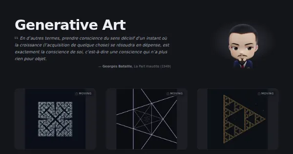 Screenshot of generative art