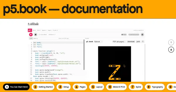 Screenshot of p5.book