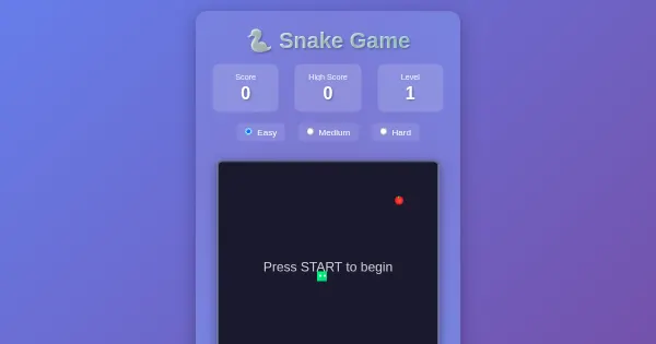 Screenshot of Snake Game