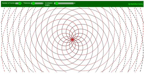 Screenshot of visualization golden ratio curve
