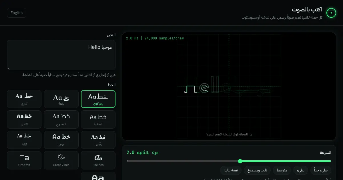 Screenshot of scope writer