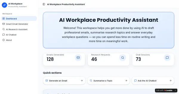 Screenshot of ai workplace assistant