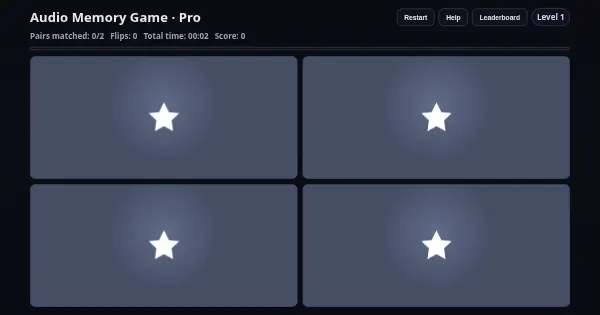 Screenshot of audiomemory