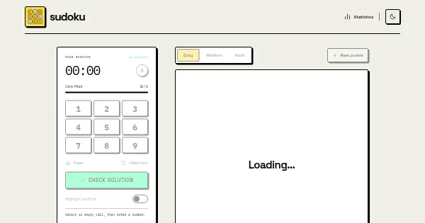 Screenshot of sudoku