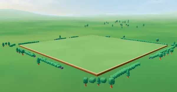 Screenshot of tiny town threejs game