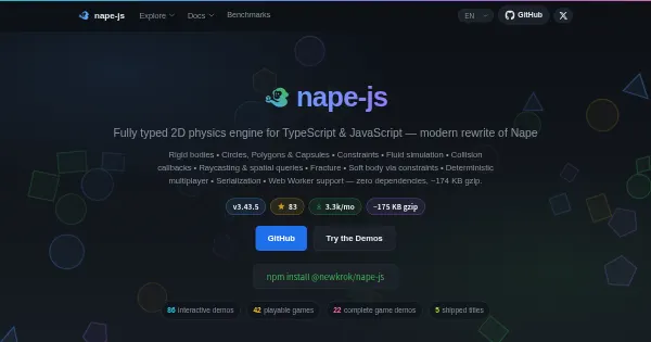 Screenshot of nape js