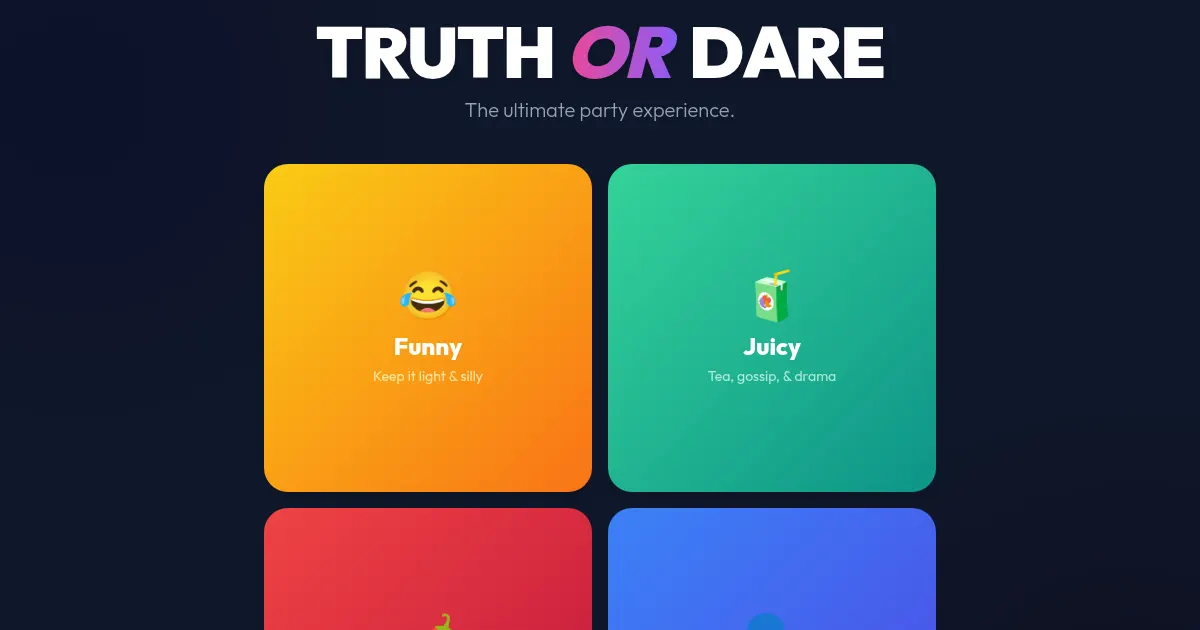 Screenshot of truth or dare