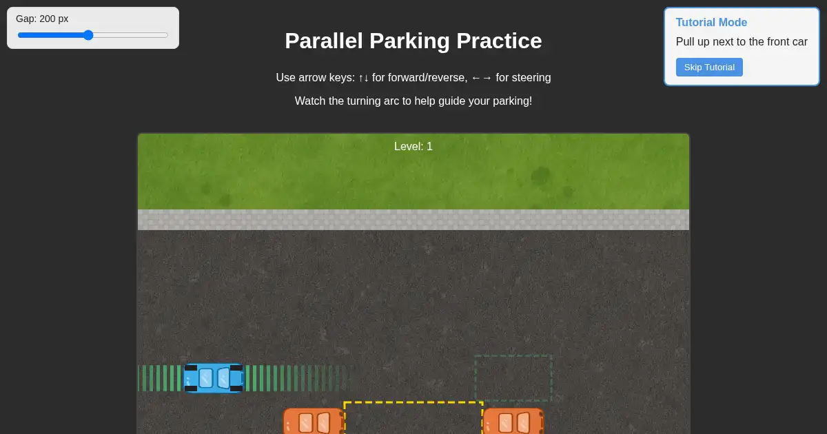 Screenshot of parking