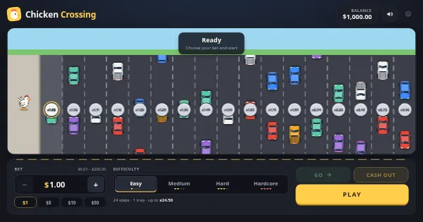 Screenshot of chicken crossing pixi
