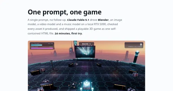 Screenshot of fable 5 1 one prompt game