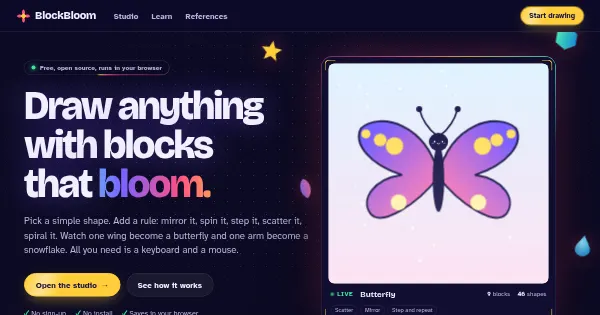 Screenshot of blockbloom