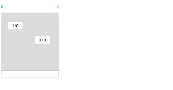 Screenshot of math game p5js