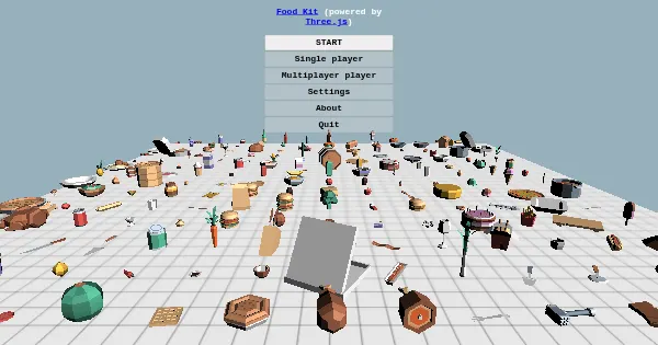 Screenshot of threejs food kit