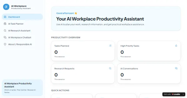 Screenshot of ai workplace companion