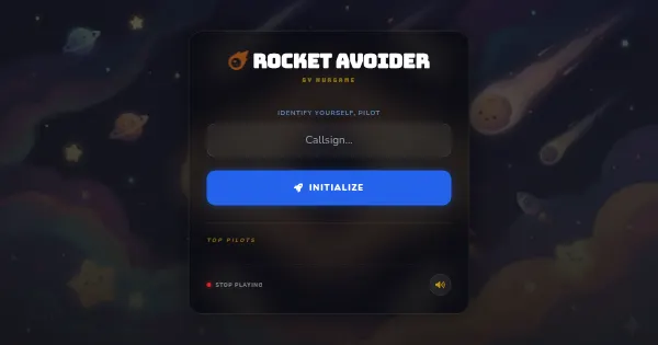 Screenshot of rocket avoider nurgame