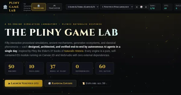 Screenshot of pliny game lab