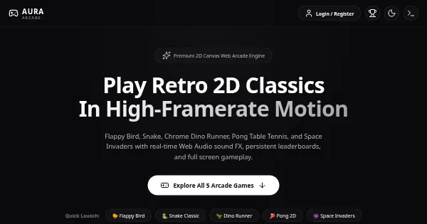 Screenshot of 2d arcade games