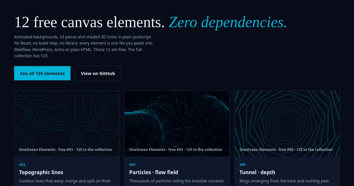 Screenshot of oneocean elements free