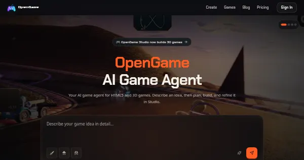 Screenshot of OpenGame showcases