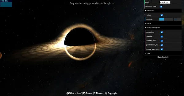 Screenshot of black hole
