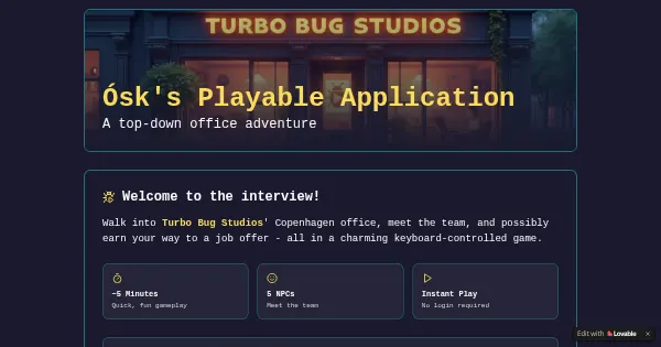Screenshot of Osks Office Adventure Game