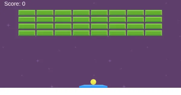 Screenshot of game arkanoid js