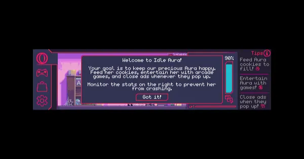 Screenshot of idleaura