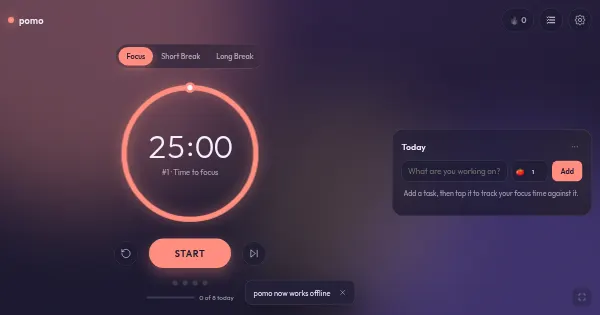 Screenshot of pomotimer2
