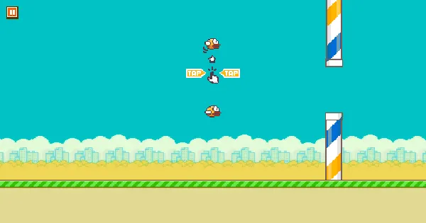Screenshot of flappy bird phaser 3