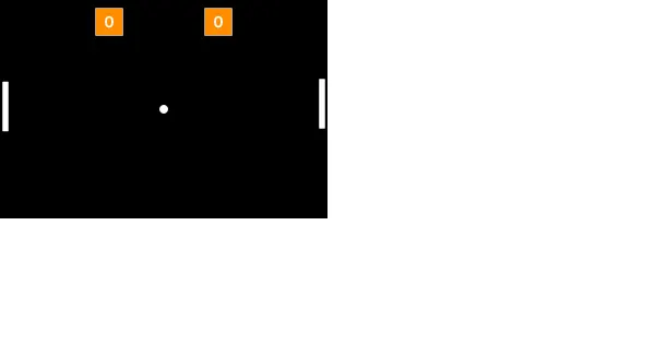 Screenshot of pong game