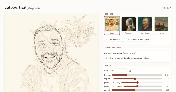 Screenshot of autoportrait