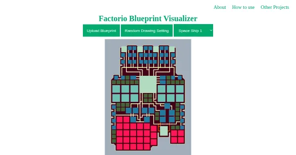 Screenshot of factorio blueprint visualizer