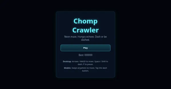 Screenshot of chomp crawler canvas