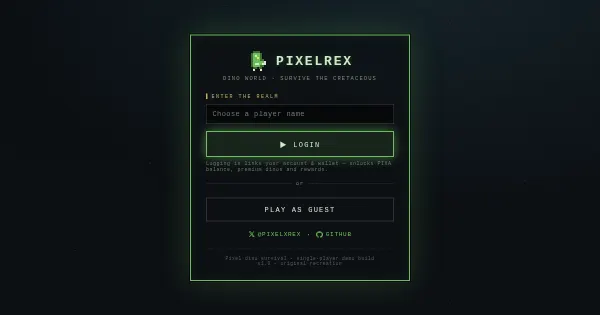 Screenshot of pixelrex