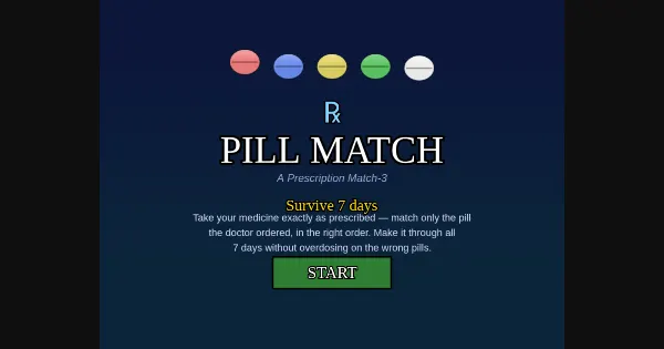 Screenshot of pill match