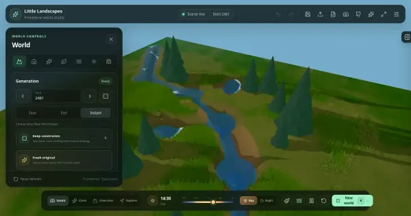 Screenshot of little landscapes