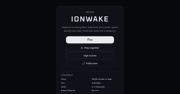 Screenshot of ion wake