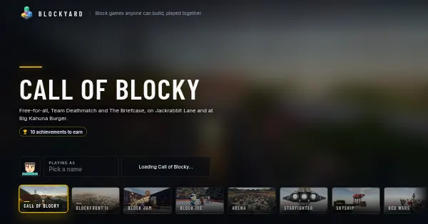 Screenshot of blockyard