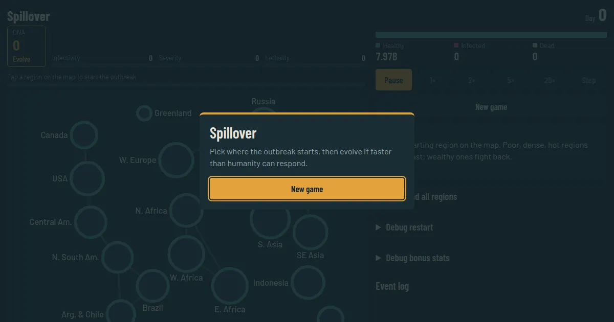 Screenshot of Spillover