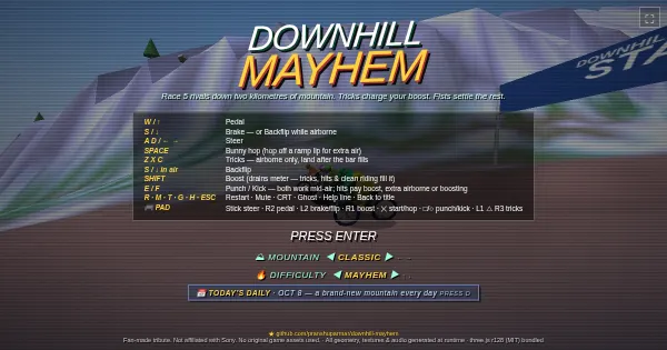 Screenshot of downhill mayhem