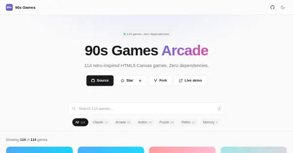 Screenshot of 90s games