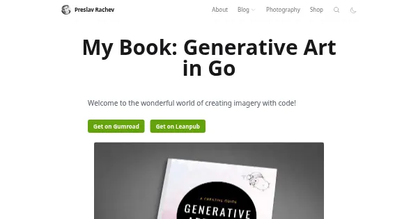 Screenshot of generative art in go