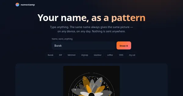 Screenshot of namestamp