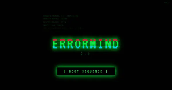 Screenshot of protocol errormind.github.io
