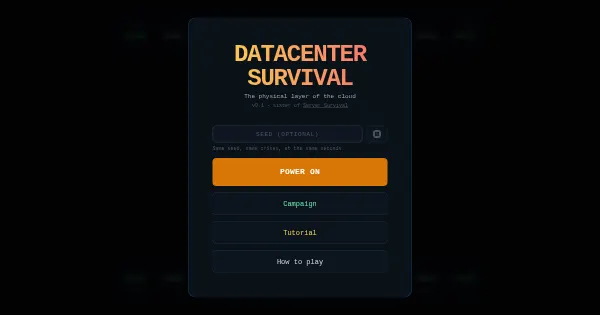 Screenshot of datacenter survival