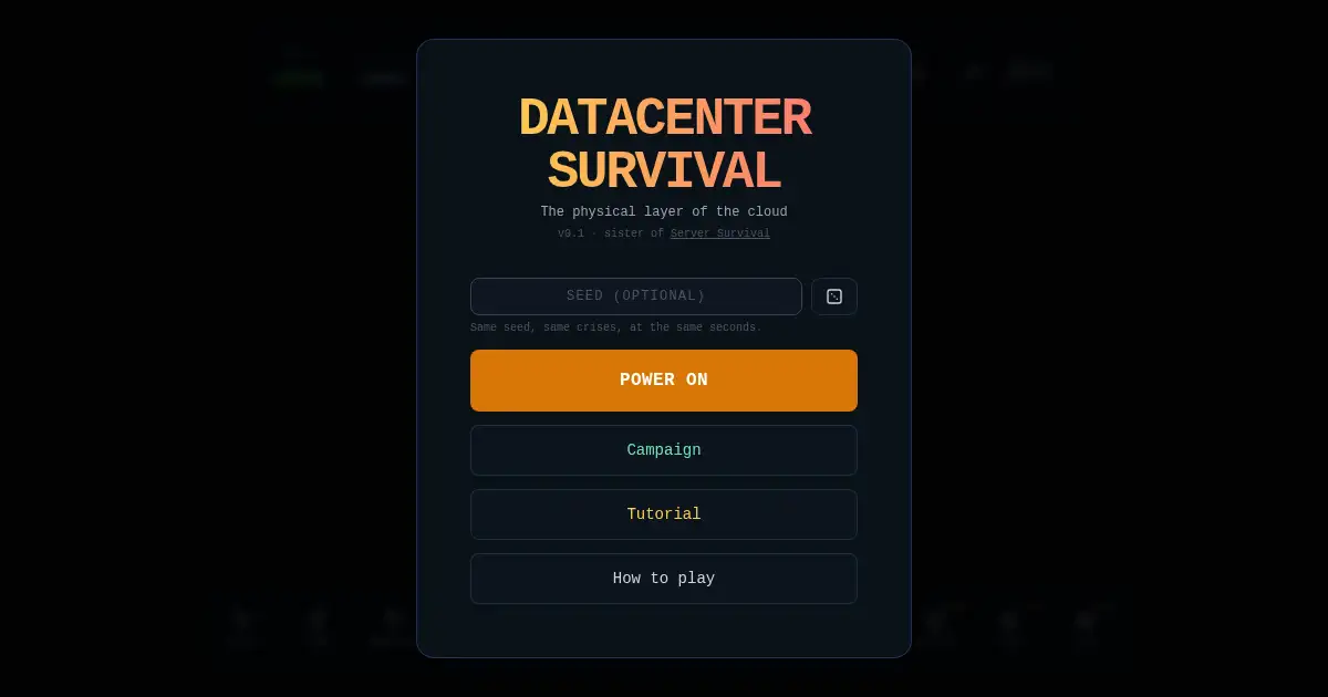 Screenshot of datacenter survival
